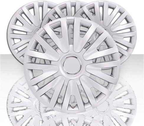 Auto Reflections Set of 4 15" 9 Split Spoke Wheel Covers for Volkswagen Golf 2010-2014 - Silver in Kuwait
