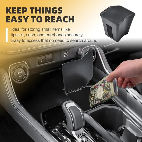 Center Console Coin Box Organizer Compatible with 2024 2025 2026 Toyota Grand Highlander Accessories, Gear Shift Panel Storage Insert Tray for Change Keys and Small Items, ABS Material Black in Kuwait