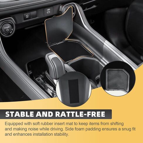 Center Console Coin Box Organizer Compatible with 2024 2025 2026 Toyota Grand Highlander Accessories, Gear Shift Panel Storage Insert Tray for Change Keys and Small Items, ABS Material Black in Kuwait