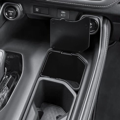 Center Console Coin Box Organizer Compatible with 2024 2025 2026 Toyota Grand Highlander Accessories, Gear Shift Panel Storage Insert Tray for Change Keys and Small Items, ABS Material Black in Kuwait