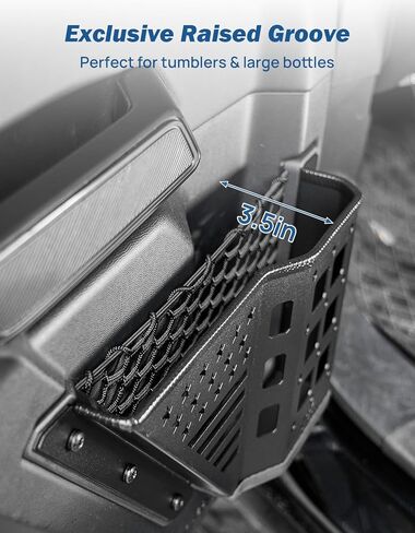 صندوق جيوب تخزين للباب الأمامي JOYTUTUS متوافق مع Ford Bronco 2021-2026، صندوق تخزين لوحة مولي مع حامل أكواب وتصميم علم الولايات المتحدة، تركيب بدون حفر، جيوب تخزين للباب الأمامي (عبوتان) in Kuwait