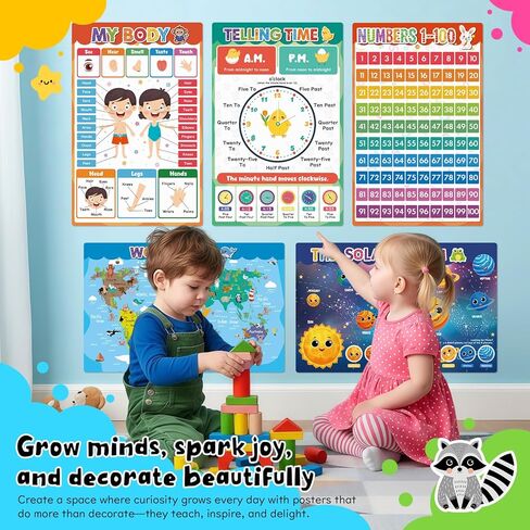 slapaflife 16 Learning Posters for Toddlers Ages 1-3,Educational Posters for Preschool, Kindergarten, and Homeschool Classroom Decor in Saudi Arabia