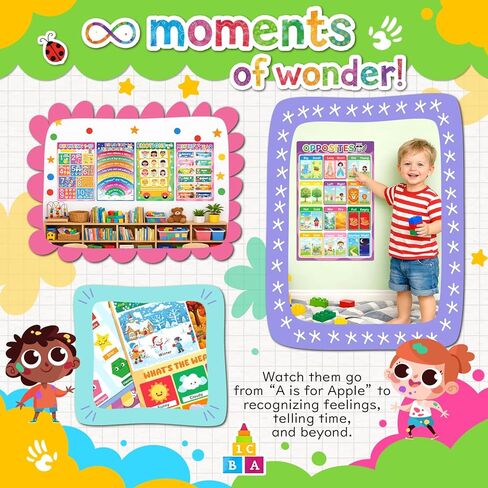 slapaflife 16 Learning Posters for Toddlers Ages 1-3,Educational Posters for Preschool, Kindergarten, and Homeschool Classroom Decor in Saudi Arabia