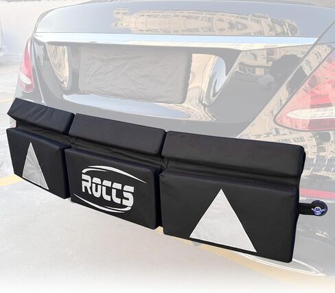 Thickest & Widest Rear Bumper Protector for Cars – 47.2"x11.8"x1.7" Universal Fit Bumper Guard with Reflective Strip, Heavy-Duty 600D PVC Oxford Fabric, Shock-Absorbing Padding, Black in Kuwait