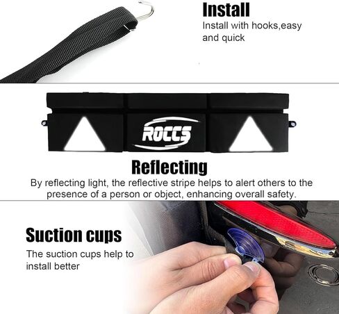 Thickest & Widest Rear Bumper Protector for Cars – 47.2"x11.8"x1.7" Universal Fit Bumper Guard with Reflective Strip, Heavy-Duty 600D PVC Oxford Fabric, Shock-Absorbing Padding, Black in Kuwait