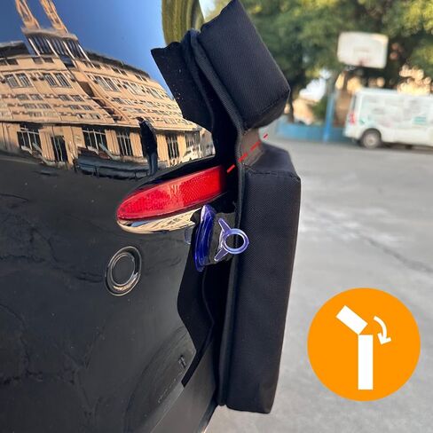 Thickest & Widest Rear Bumper Protector for Cars – 47.2"x11.8"x1.7" Universal Fit Bumper Guard with Reflective Strip, Heavy-Duty 600D PVC Oxford Fabric, Shock-Absorbing Padding, Black in Kuwait