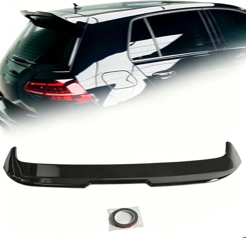 Glossy Black OS Style Rear Window Roof Spoiler Wing Visor ABS Compatible with VW MK7 MK7.5 GTI/R 2014-2020, No Drilling Vehicle Styling Part in Kuwait