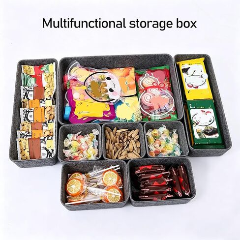 8Pack Drawer Organizer Compatible with Alex, Felt Desk and Makeup Drawer Organizers, Soft Storage Bins for Office, Vanity, Bedroom, and Dresser Drawers in Saudi Arabia