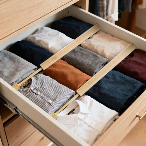 DZS Bamboo Drawer Organizer, 4-Pack Adjustable and Expandable Divider Insert for Kitchen, Bathroom, Office in Saudi Arabia