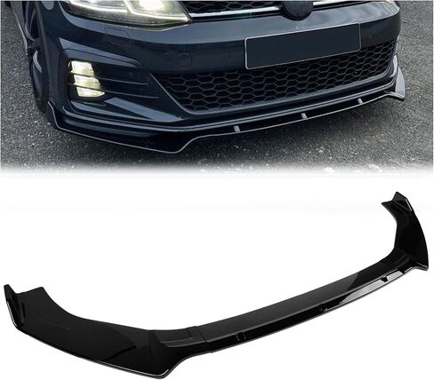 مناسب لسبويلر الشفاه الأمامي لسيارة 2015-2021 Volkswagen VW Golf GTI/Golf R/R-line MK7 7.5، ABS أسود لامع، طقم هيكل الذقن الفاصل للهواء in Kuwait
