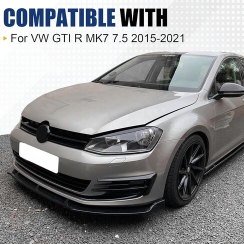 مناسب لسبويلر الشفاه الأمامي لسيارة 2015-2021 Volkswagen VW Golf GTI/Golf R/R-line MK7 7.5، ABS أسود لامع، طقم هيكل الذقن الفاصل للهواء in Kuwait