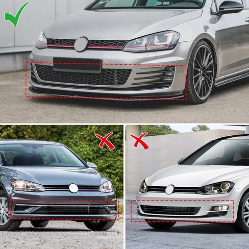 مناسب لسبويلر الشفاه الأمامي لسيارة 2015-2021 Volkswagen VW Golf GTI/Golf R/R-line MK7 7.5، ABS أسود لامع، طقم هيكل الذقن الفاصل للهواء in Kuwait