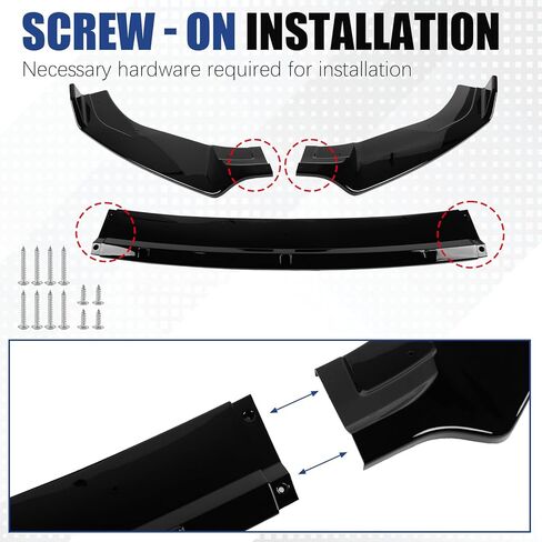 مناسب لسبويلر الشفاه الأمامي لسيارة 2015-2021 Volkswagen VW Golf GTI/Golf R/R-line MK7 7.5، ABS أسود لامع، طقم هيكل الذقن الفاصل للهواء in Kuwait
