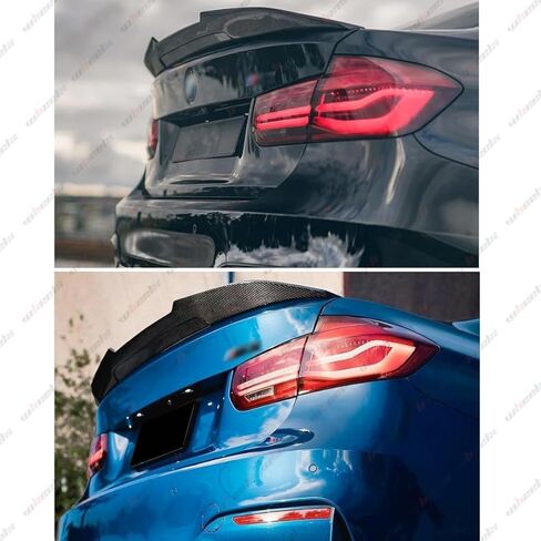 سبويلر خلفي من ألياف الكربون الحقيقية متوافق مع سلسلة 2012-2018 BMW F30 3 و2014-2019 F80 M3 سيدان، طراز PSM منقار البط، شفة جناح غطاء خلفي عالي الركلة in Kuwait