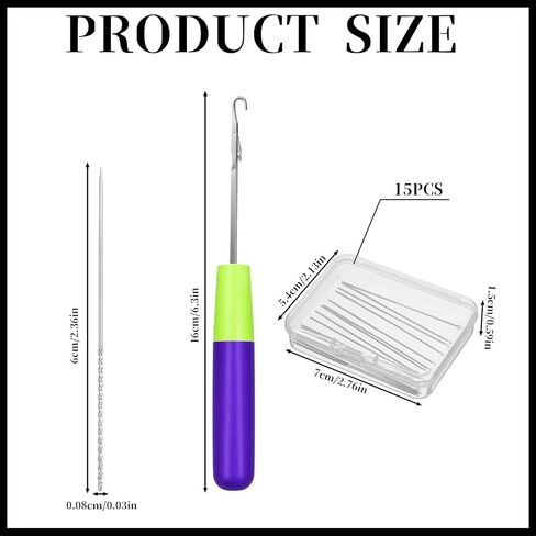 16pcs Snag Repair Tool Set,Snag Nab It Tool, Repair Needle Leather Craft Sewing Tools Suitable for Knitting Knitted Cloth Clothing Curtains (0.03 x 2.36 Inch) in Kuwait