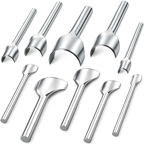 10 Pcs Leather Corner Punch 5 Sizes Leather Arch Curve Cutter Craft Working Tool Half-Round Punch Arc-Shaped Edge Cutter Cutting Tool for Belt, Purse, Bag, Wallet and DIY Product, 10-40mm in Kuwait