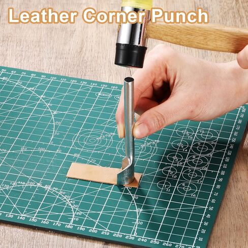10 Pcs Leather Corner Punch 5 Sizes Leather Arch Curve Cutter Craft Working Tool Half-Round Punch Arc-Shaped Edge Cutter Cutting Tool for Belt, Purse, Bag, Wallet and DIY Product, 10-40mm in Kuwait