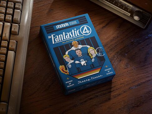 theory11 Fantastic Four Playing Cards Official Marvel Studios Collector's Deck | Retro Comic Art Design | Custom Court Card Artwork | Loved by Marvel Fans in Kuwait