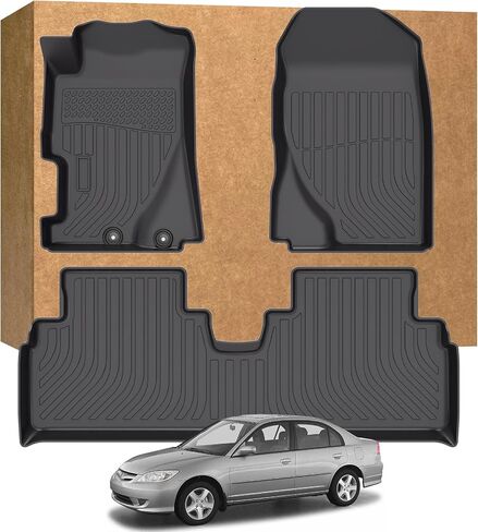 Floor Mats for Honda Civic Sedan 2001-2005, Heavy Duty TPE Waterproof Non-Slip All Weather Protection Custom in Saudi Arabia