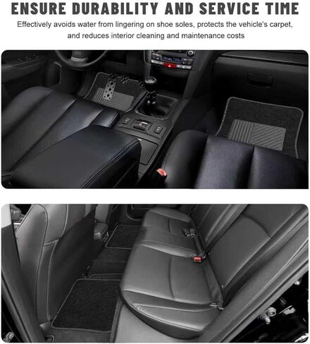 Sun Walker 4 PCS Car Floor Mats, Waterproof Anti-Slip Front & Rear Car Carpets with Driver Heel Pad, All Weather Floor Protective Pads Universal for SUVs Trucks Sedans Vans (Black) in Kuwait