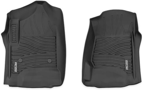 Rough Country Flex-Fit Front Floor Mats for Chevy Silverado & GMC Sierra 1500/2500HD/3500HD (2014–2019) Crew Cab - Custom All-Weather Non-Slip TPE Liners w/Spill Saver Lip in Kuwait