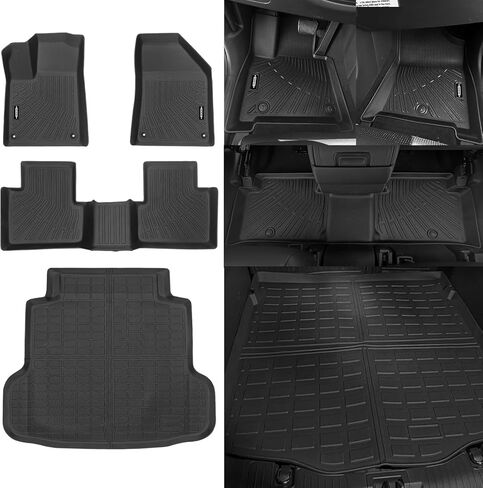 سجادات أرضية مخصصة لسيارة Ford Edge/2007-2015 Lincoln MKX، بطانات أرضية TPE لجميع الأحوال الجوية مع حصيرة صندوق السيارة وحاميات مسند الظهر، مجموعة كاملة من الملحقات الداخلية عديمة الرائحة in Saudi Arabia