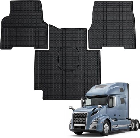 Floor Mats for Volvo VNL 2004-2018 – All Weather Waterproof Truck Rubber Floor Liners, Anti-Slip Interior Protection, Easy to Clean Semi Truck Mats 3PCS in Saudi Arabia