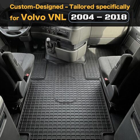 Floor Mats for Volvo VNL 2004-2018 – All Weather Waterproof Truck Rubber Floor Liners, Anti-Slip Interior Protection, Easy to Clean Semi Truck Mats 3PCS in Saudi Arabia