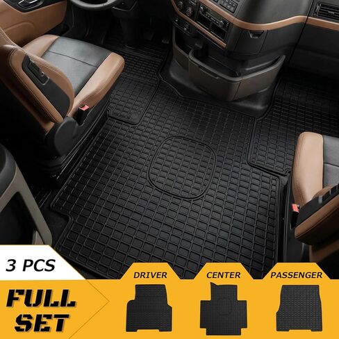 Floor Mats for Volvo VNL 2004-2018 – All Weather Waterproof Truck Rubber Floor Liners, Anti-Slip Interior Protection, Easy to Clean Semi Truck Mats 3PCS in Saudi Arabia