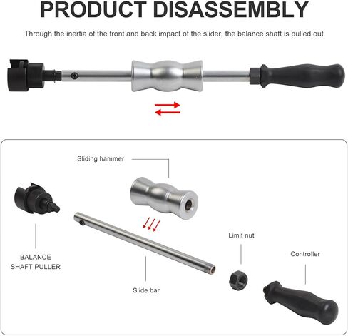 Balancer Shaft Puller Removal Tool with Slide Hammer for Vag – Replacement Part for Number T10394 – Compatible for Timing Chain Replace for Audi VW Seat Skoda 1.8L 2.0L Chains Driven Engines in Kuwait