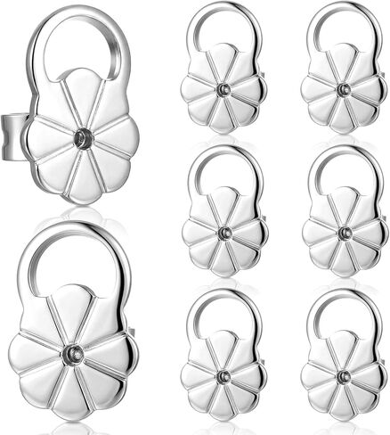 8 Pcs Earring Backs Lifters Earring Backs for Droopy Ears Adjustable Large Earrings Backing for Heavy Earrings Stretched Earlobes in Kuwait