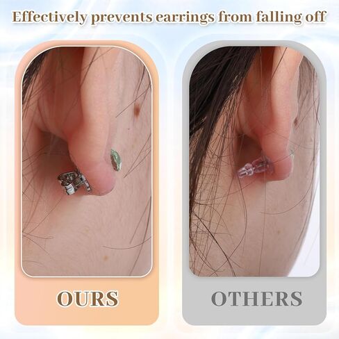 8 Pcs Earring Backs Lifters Earring Backs for Droopy Ears Adjustable Large Earrings Backing for Heavy Earrings Stretched Earlobes in Kuwait