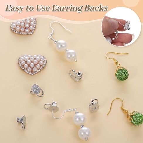 8 Pcs Earring Backs Lifters Earring Backs for Droopy Ears Adjustable Large Earrings Backing for Heavy Earrings Stretched Earlobes in Kuwait