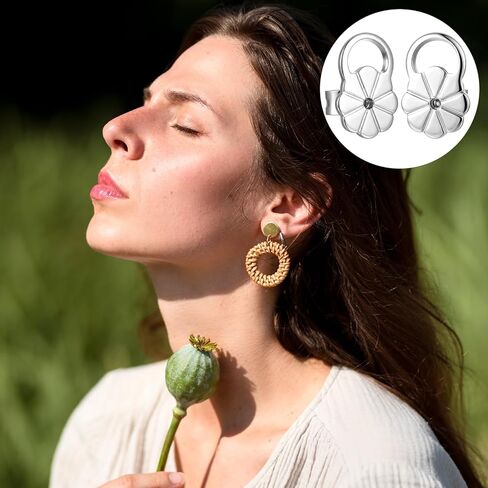 8 Pcs Earring Backs Lifters Earring Backs for Droopy Ears Adjustable Large Earrings Backing for Heavy Earrings Stretched Earlobes in Kuwait