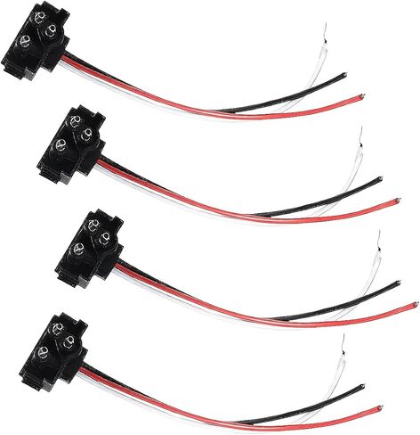 Craedli 4 قطع زاوية يمنى 3 دبوس موصل ضوء مقطورة الشاحنة، 18AWG 3 Prong موصل تسخير ضفيرة لإيقاف دوران الفرامل الذيل الاحتياطي، مناسب مع أضواء بيضاوية محكمة الغلق 4 بوصة و6 بوصة (أسود) in Kuwait