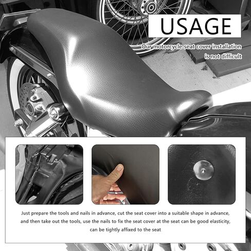 Cuttable Leather Motorcycle Seat Cover,DIY Breathable Scooter Seat Cover for Protecting Motorcycles Seats,Waterproof & Elastic Ebike Seats Covers Motorcycle Accessories in Kuwait