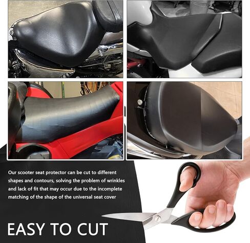 Cuttable Leather Motorcycle Seat Cover,DIY Breathable Scooter Seat Cover for Protecting Motorcycles Seats,Waterproof & Elastic Ebike Seats Covers Motorcycle Accessories in Kuwait