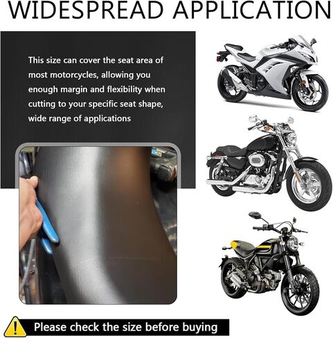 Cuttable Leather Motorcycle Seat Cover,DIY Breathable Scooter Seat Cover for Protecting Motorcycles Seats,Waterproof & Elastic Ebike Seats Covers Motorcycle Accessories in Kuwait