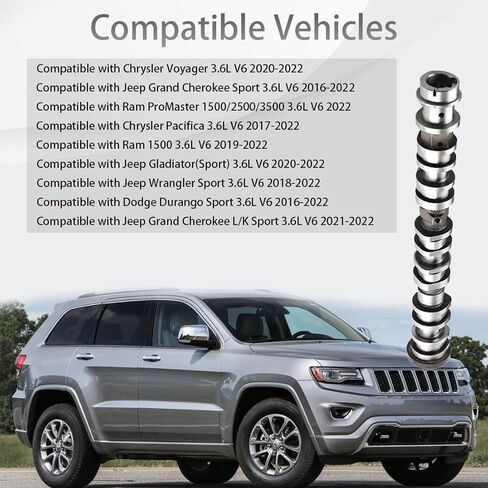Right Side Intake Camshaft Compatible with Chrysler Pacifica Voyager Dodge Durango Jeep Grand Cherokee Wrangler Gladiator Ram 1500 Right Intake Camshaft Replacement for 5047913AD 05047913AD in Saudi Arabia