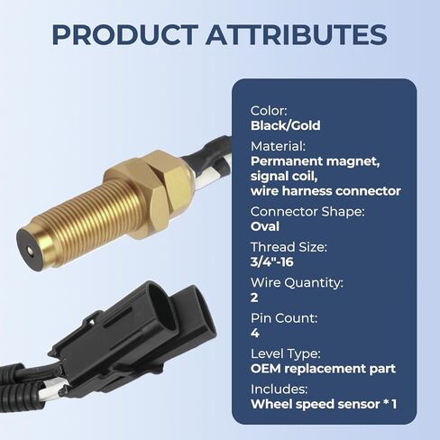 4 Wires Speed Sensor Compatible with Freightliner Navistar International Cummins Replacement for SAA85920038 F238840 1658556C91 3078152 in Kuwait