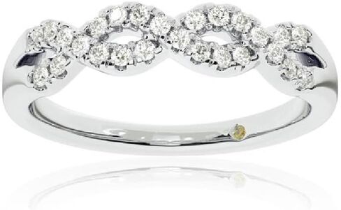 Infinity Diamond Rings for Women | Solid 10K White and Yellow Gold Lab Grown Diamond Wedding Band and Diamond Anniversary Ring | 1/4-1/2 Carat Certified GH VS/SI Diamond Ring in Saudi Arabia