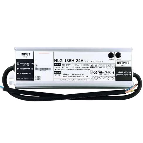 1 قطعة HLG-185H-24A 24 فولت 7.8A الجهد المستمر LED الإضاءة سائق PFC مقاوم للماء تحويل التيار الكهربائي in Kuwait