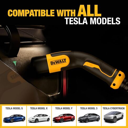 شاحن EV المحمول من المستوى 1 و2 من DEWALT بقدرة 12-16 أمبير، معتمد من CSA داخلي/خارجي، متوافق مع NACS لسيارات Tesla EVs، NEMA 6-20 مع محول 5-15 وحقيبة سفر، كابل بطول 25 قدمًا in Kuwait