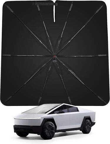 2026 ترقية مظلة الزجاج الأمامي لسيارة Tesla Cybertruck، فضي تيتانيوم سميك، يحمي السيارة من أشعة الشمس والأضرار الحرارية ويحافظ على البرودة، ويحمي الجزء الداخلي 54 بوصة × 60 بوصة × 61 بوصة in Kuwait