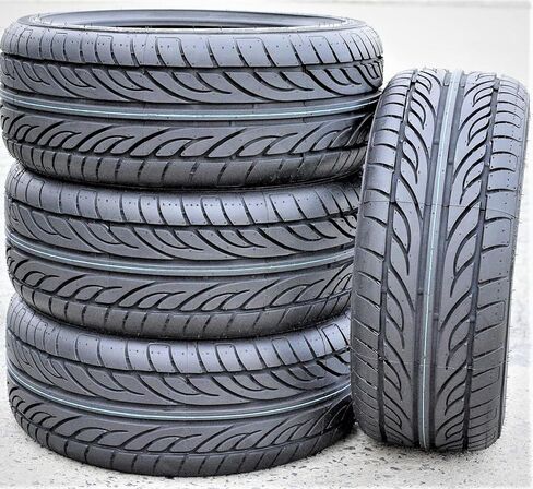 مجموعة من 4 (أربعة) إطارات فورسيوم هينا لسيارات الركاب عالية الأداء لجميع المواسم - 215/40R17 215/40ZR17 215/40/17 215/40-17 نطاق تحميل 87 وات XL 4 طبقات BSW جدار جانبي أسود UTQG 400AA in Kuwait
