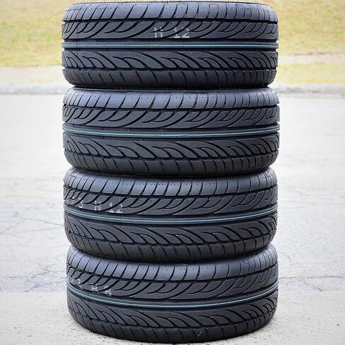 مجموعة من 4 (أربعة) إطارات فورسيوم هينا لسيارات الركاب عالية الأداء لجميع المواسم - 215/40R17 215/40ZR17 215/40/17 215/40-17 نطاق تحميل 87 وات XL 4 طبقات BSW جدار جانبي أسود UTQG 400AA in Kuwait