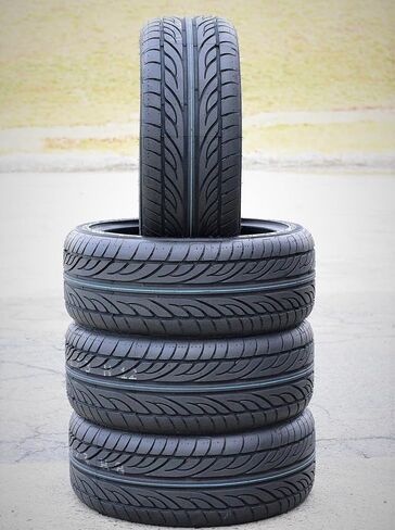 مجموعة من 4 (أربعة) إطارات فورسيوم هينا لسيارات الركاب عالية الأداء لجميع المواسم - 215/40R17 215/40ZR17 215/40/17 215/40-17 نطاق تحميل 87 وات XL 4 طبقات BSW جدار جانبي أسود UTQG 400AA in Kuwait