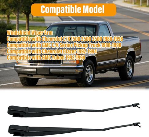 1 Pair Front Windshield Wiper Arm 22110157 Compatible with Chevrolet C/K 1500 2500 3500 1988-1998 Compatible with GMC C/K Series Pickup Truck 1988-1998 42782 in Saudi Arabia