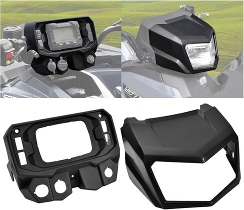 جراب غطاء المصباح الأمامي لملحقات Polaris Sportsman 570 450 2021+، لوحات دعامة حماية للمصباح الأمامي وإطار لوحة القيادة المركزية، استبدال #5457092-498، 5457091-070، قطعتان in Kuwait
