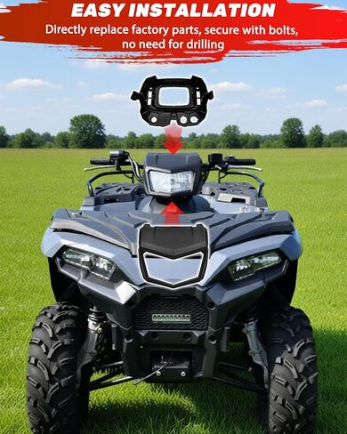 جراب غطاء المصباح الأمامي لملحقات Polaris Sportsman 570 450 2021+، لوحات دعامة حماية للمصباح الأمامي وإطار لوحة القيادة المركزية، استبدال #5457092-498، 5457091-070، قطعتان in Kuwait